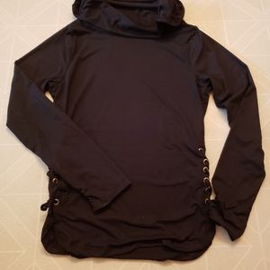 Black Long Sleeve Cow Neck Shirt Large